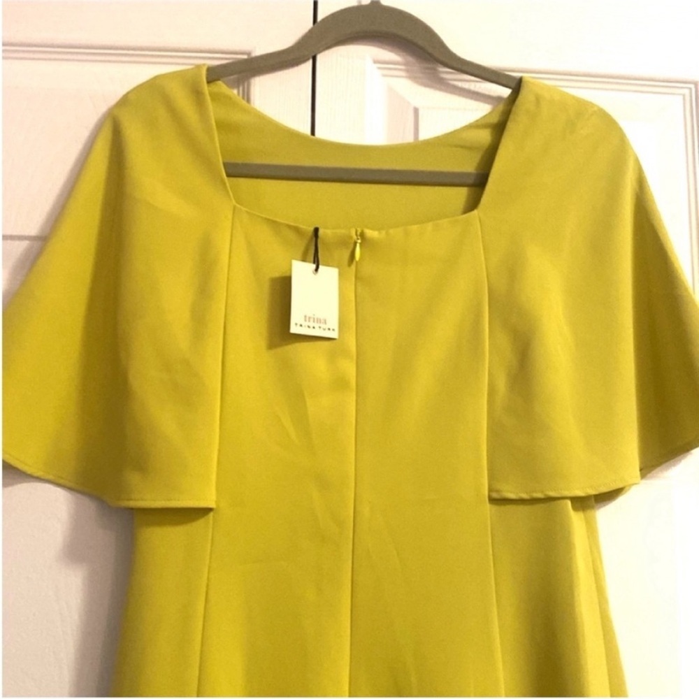 Trina Turk Summer Dress Scenic Pleated Short Sleeve Shift Dress size 4 - Picture 6 of 13